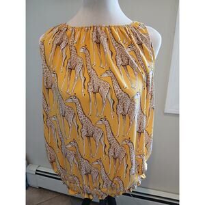 Ann Taylor Factory‎ Large Giraffe animal print tank blouse